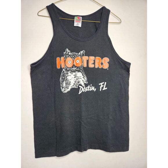 Vintage Hooters Destin Florida Tank Top Men’s Medium 90s Style Muscle Shirt USA - Picture 1 of 6